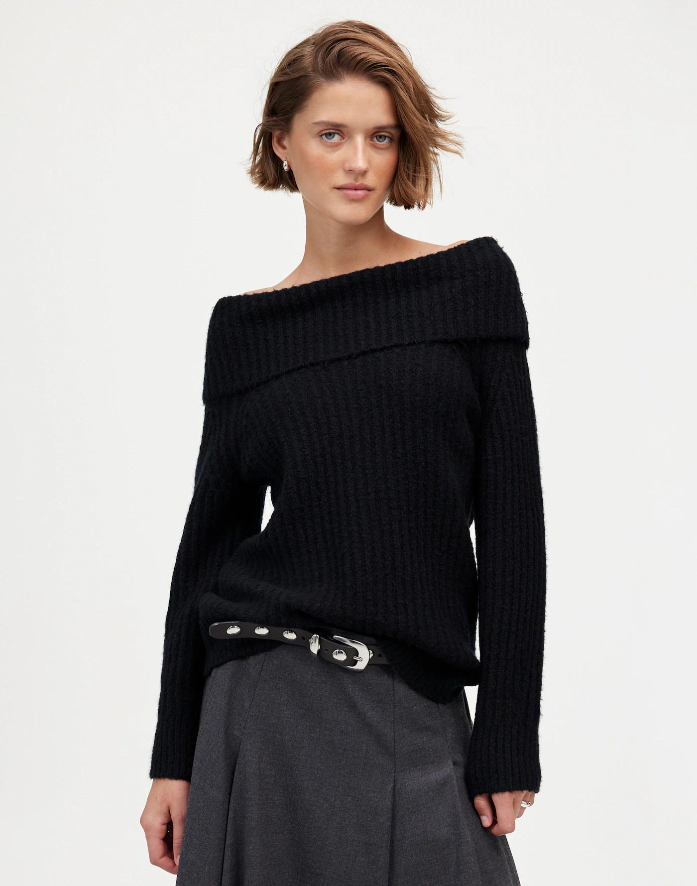 Cotton-Blend Off-Shoulder Sweater Product Image