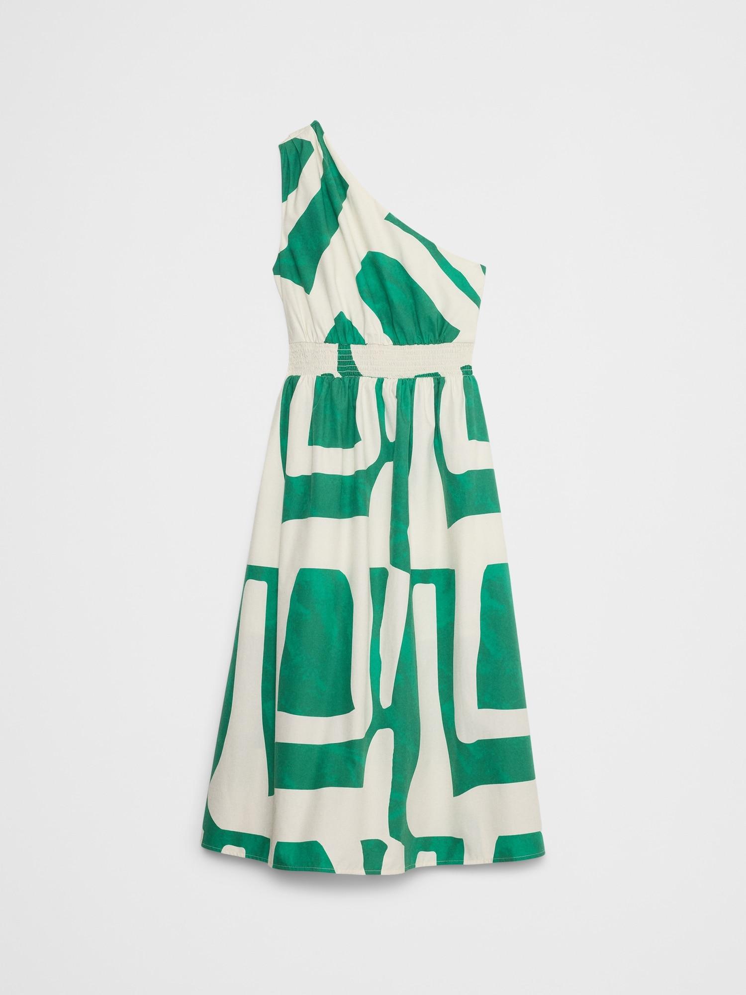 One-Shoulder Poplin Midi Dress Product Image