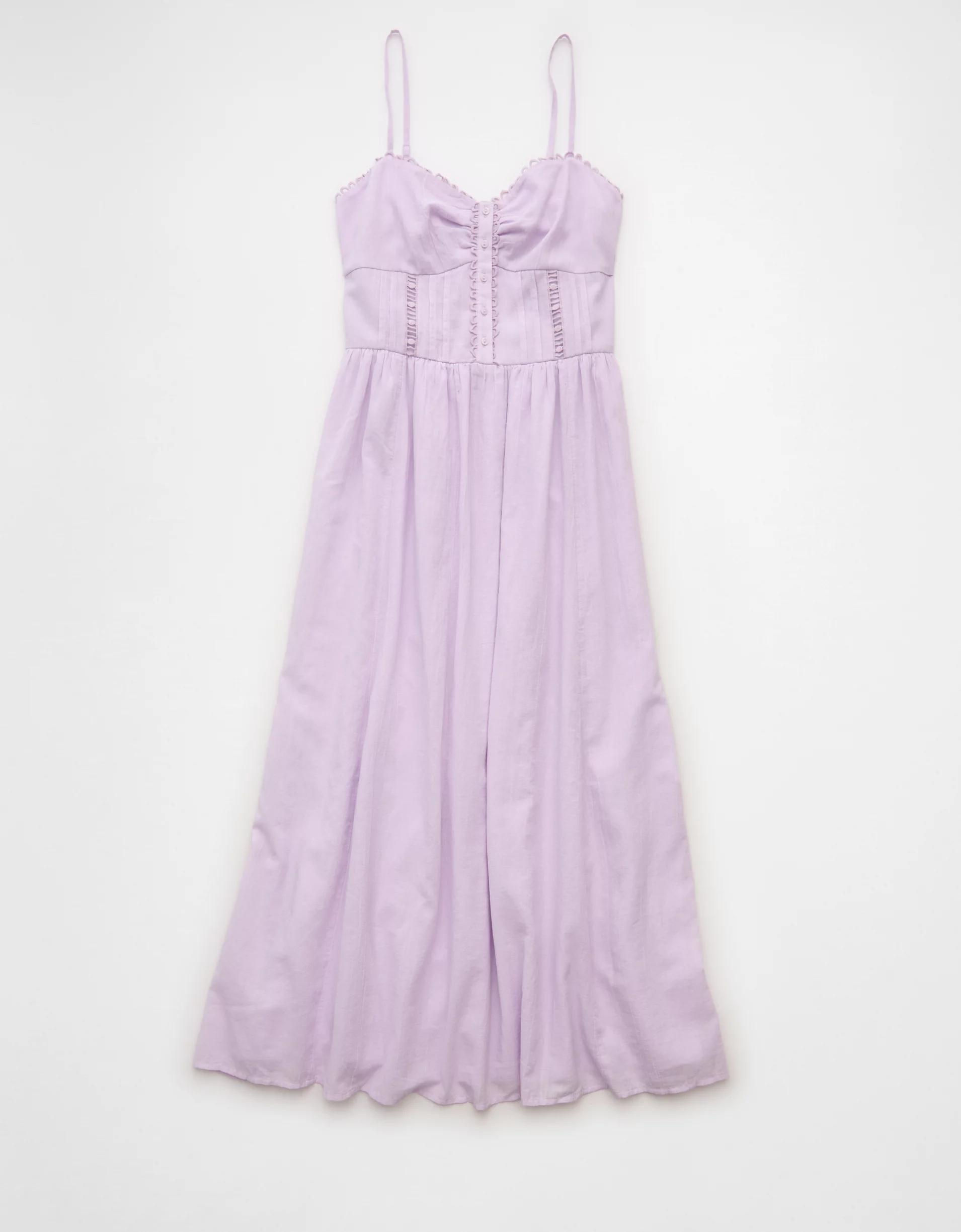 AE Catie Corset Button-Up Midi Dress Product Image