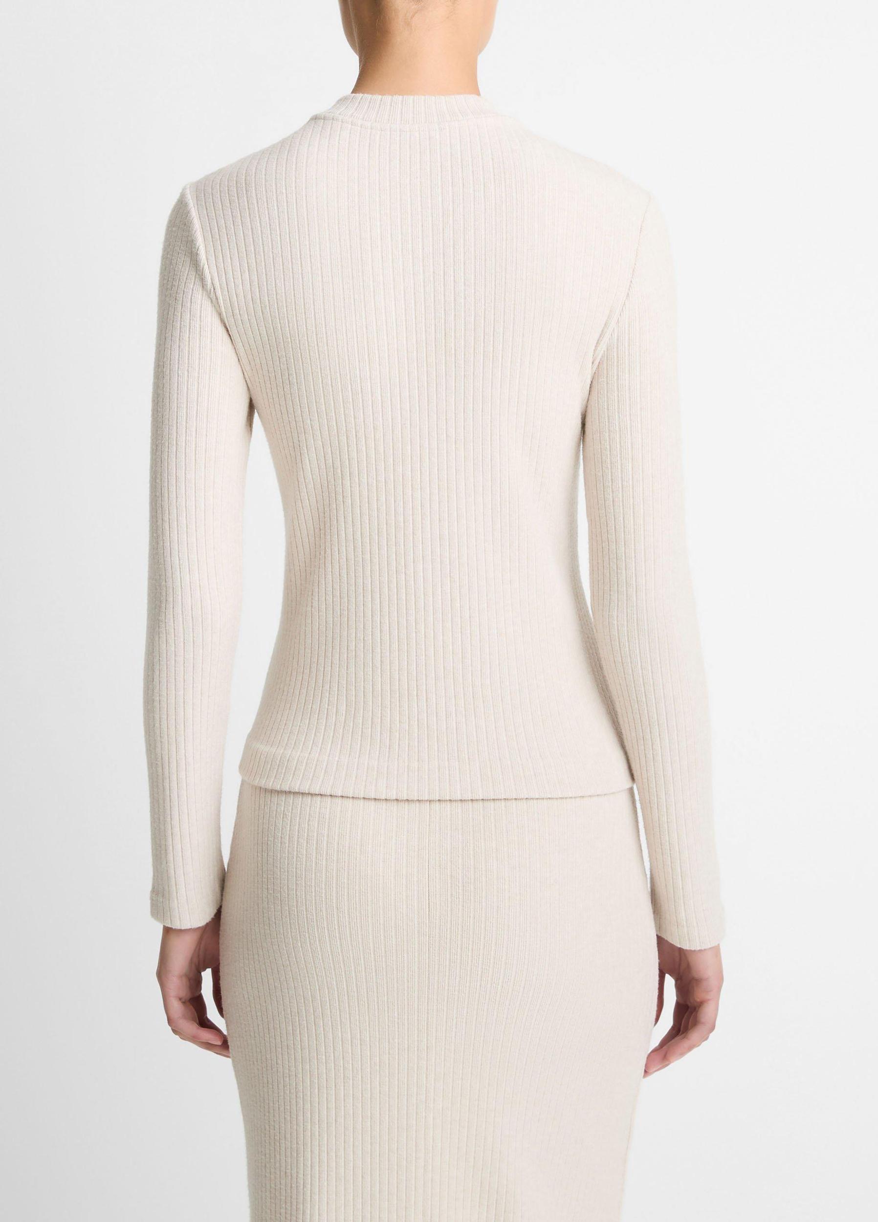 Cozy Rib High V-Neck Top Product Image