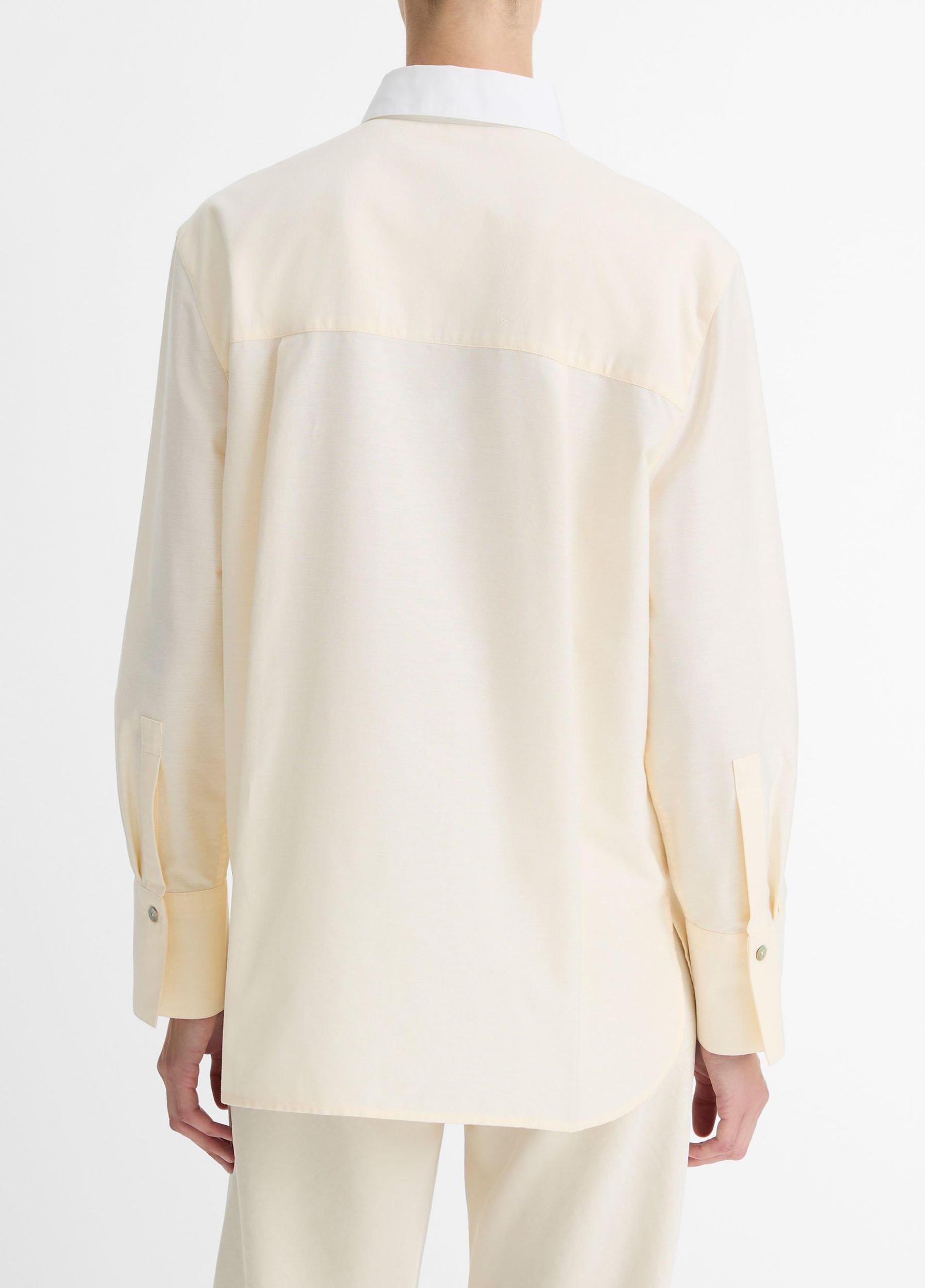 Wool & Cashmere-Blend Contrast-Collar Polo Sweater Product Image