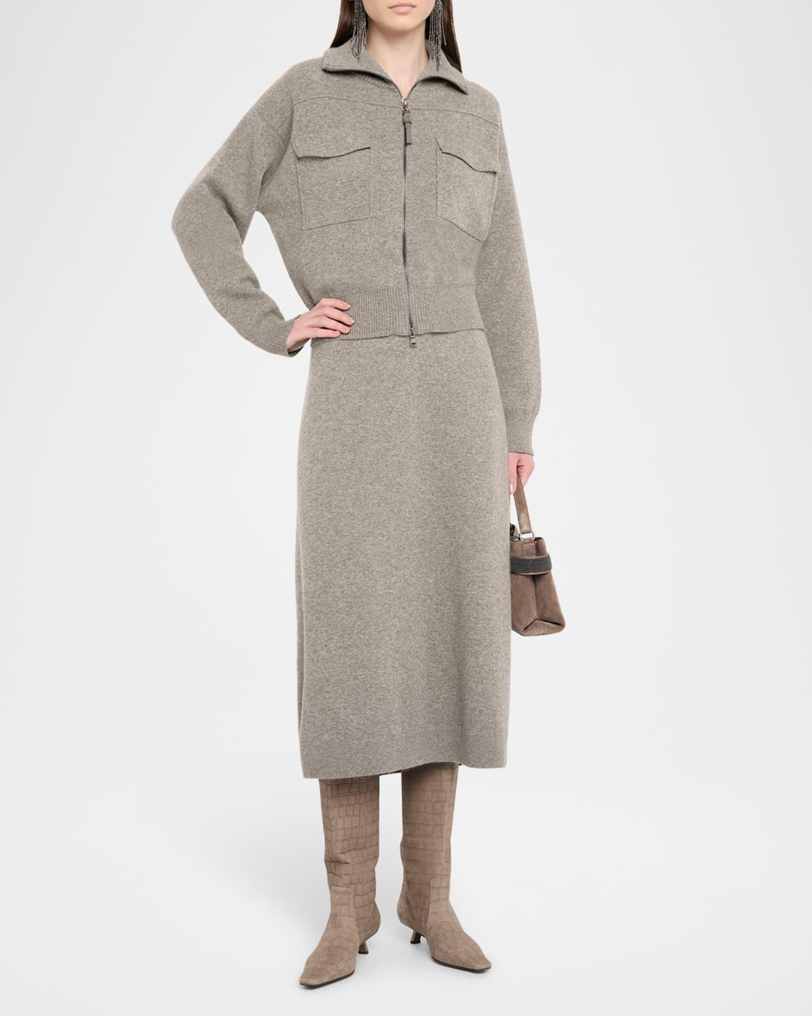 Cashmere Knit Safari Zip Jacket Product Image