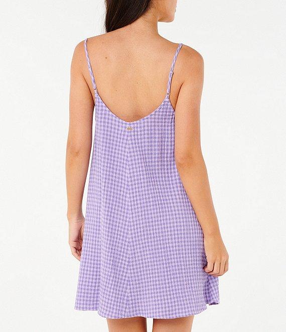 Rip Curl Premium Surf Gingham Sleeveless Swim Cover Up Dress Product Image