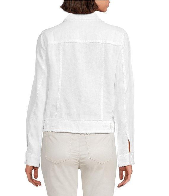 Tommy Bahama Two Palm Raw Edge Point Collar Long Sleeve Button Front Jacket Product Image