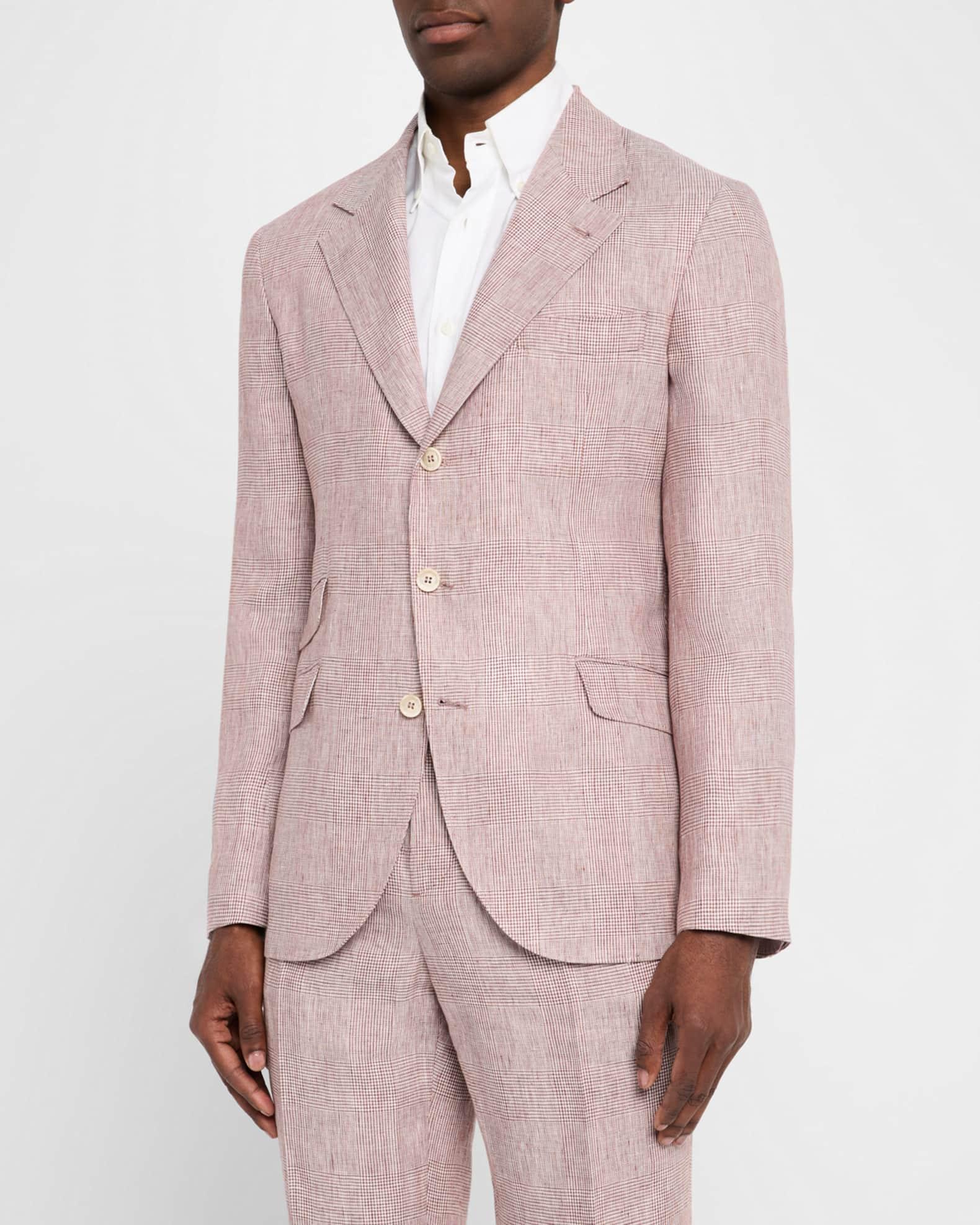 Men's Linen Glen Plaid Two-Piece Suit Product Image