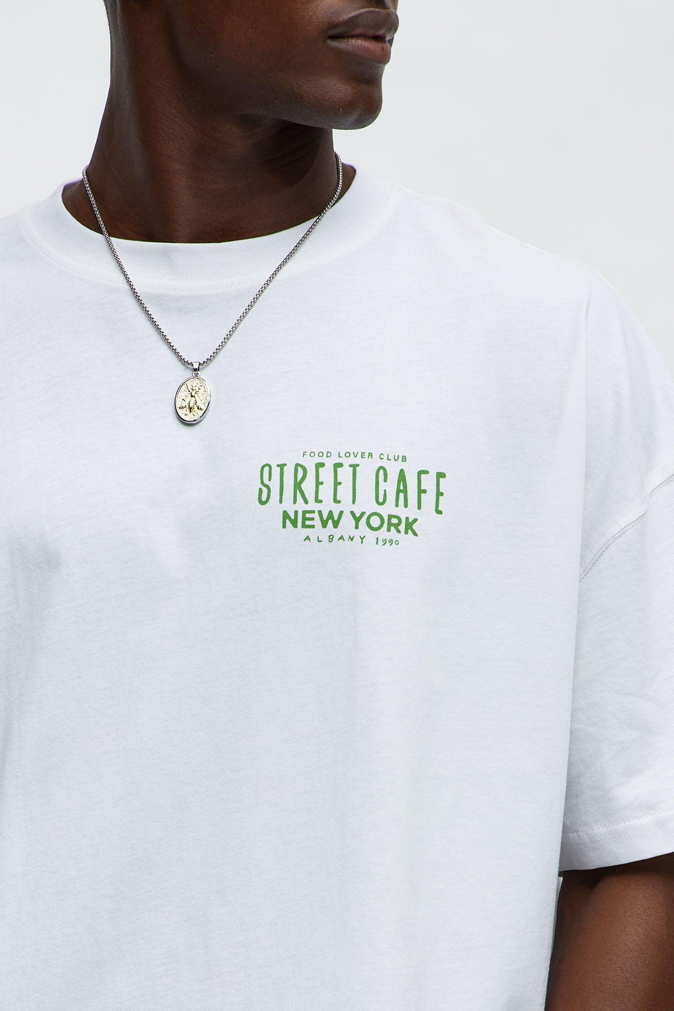 Street Cafe NYC Oversized Short Sleeve Tee - White Product Image