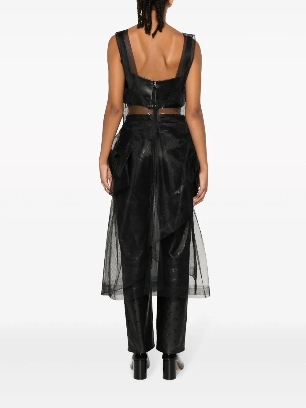 bow-appliqué tulle midi dress Product Image