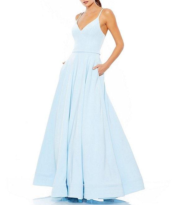 Ieena for Mac Duggal V-Neck Sleeveless A-Line Fully Lined Ball Gown Product Image