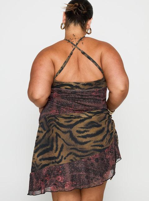 Syrefena Halter Mini Dress Multi Curve Product Image