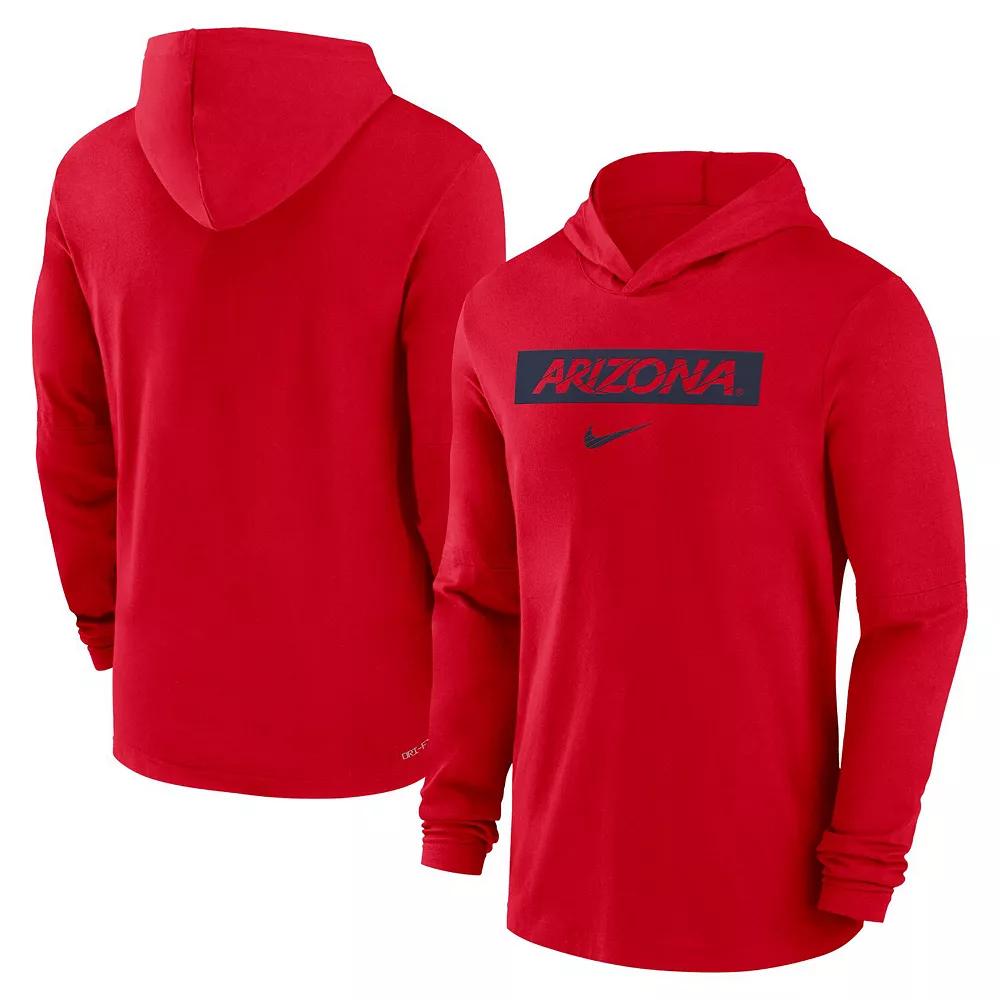 Men's Nike Red Arizona Wildcats Sideline Hoodie Performance Long Sleeve T-Shirt,  Product Image