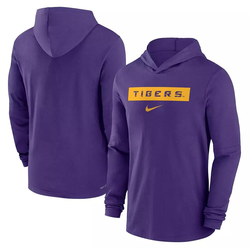Men's Nike Purple LSU Tigers Sideline Hoodie Performance Long Sleeve T-Shirt,  Product Image