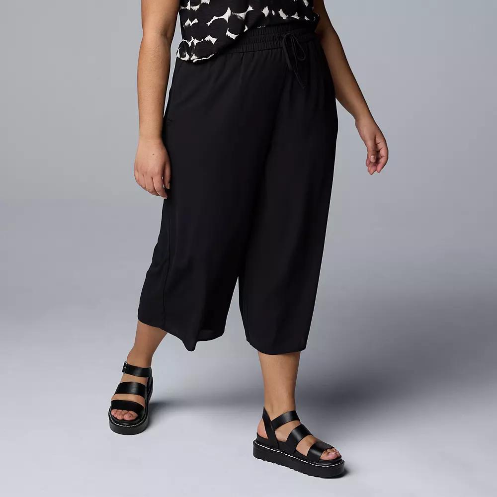 Plus Size Simply Vera Vera Wang Drapey Culotte Pants, Womens Product Image