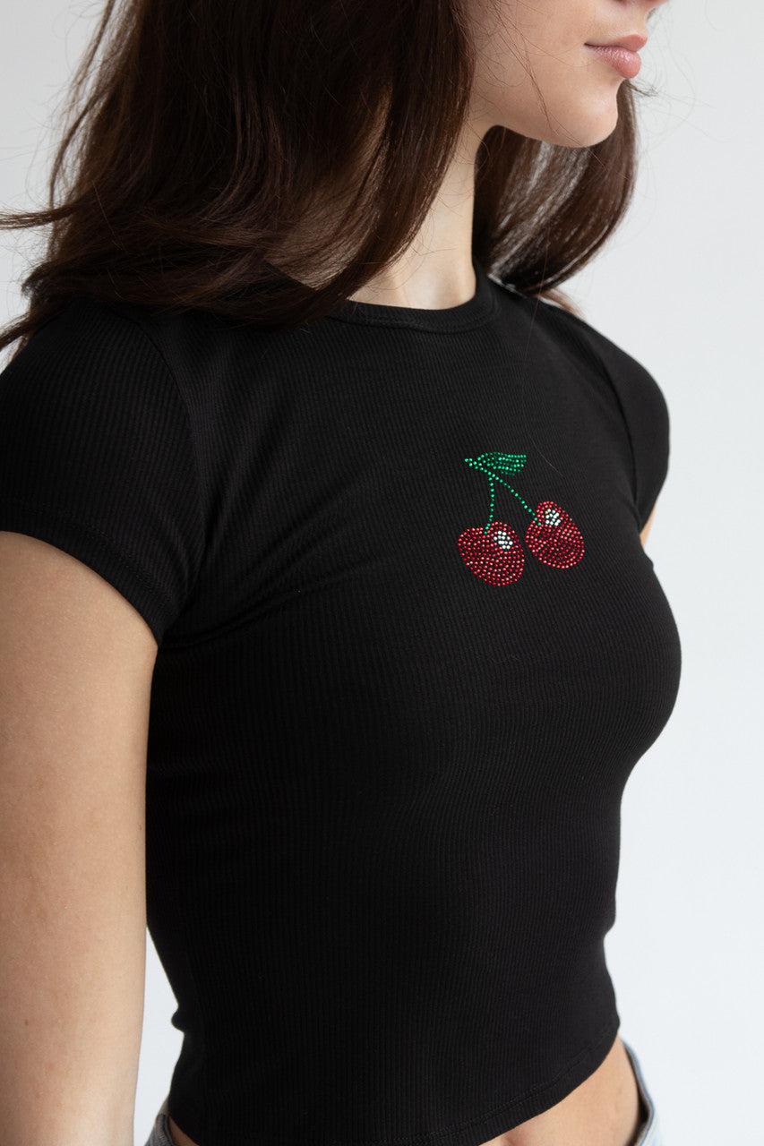 Rhinestone Cherry Tee Product Image