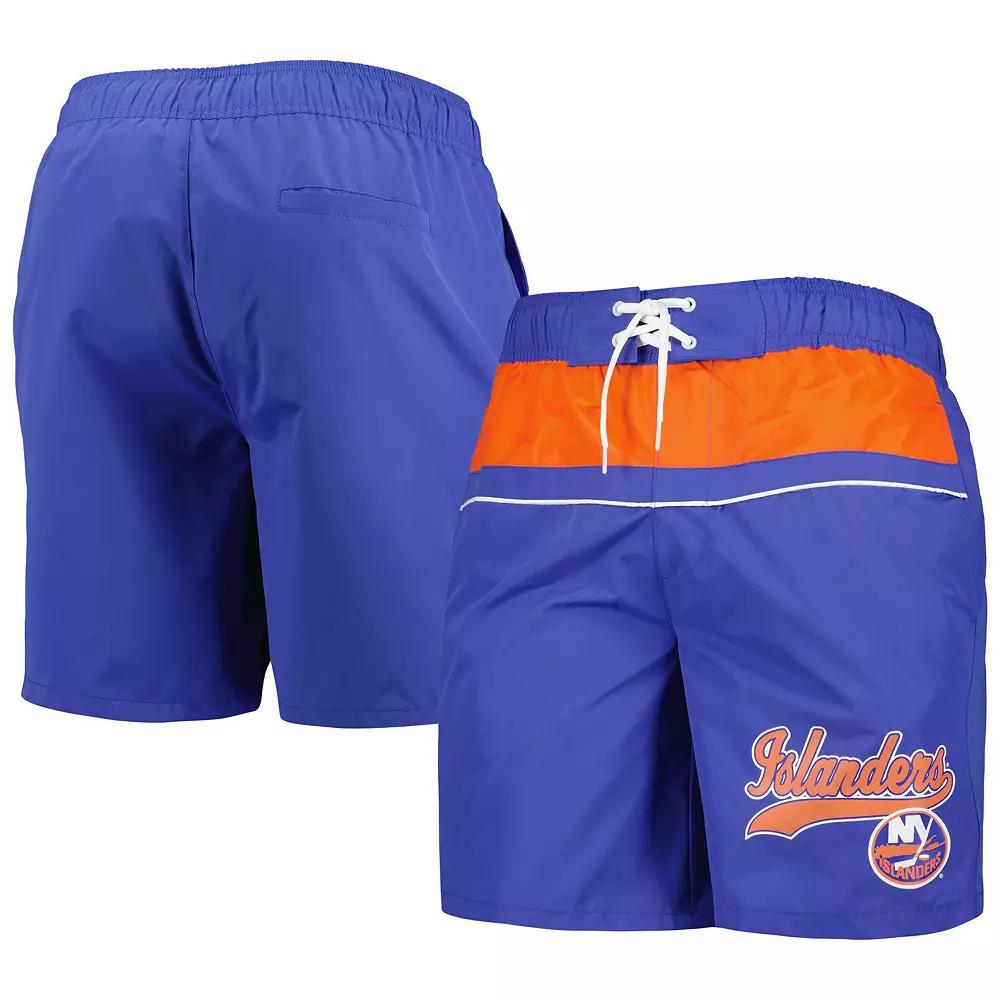 Men's Starter Royal New York Islanders Freestyle Volley Swim Shorts,  Product Image