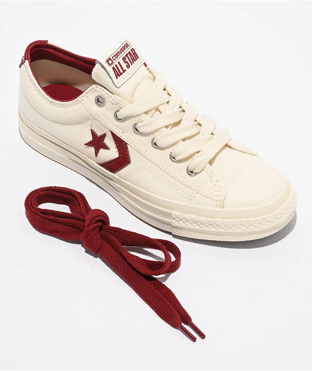 Converse Star Player 76 Egret & Park Red Shoes Product Image
