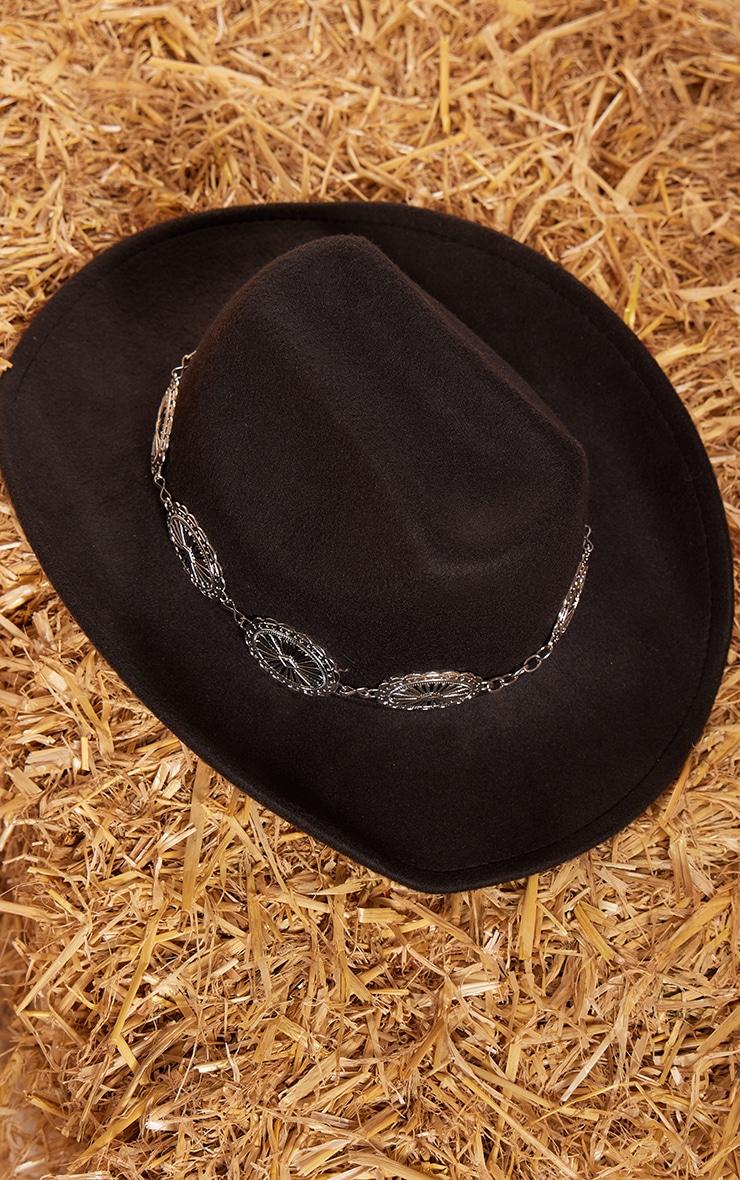 Black Chain Buckle Festival Cowboy Hat Product Image