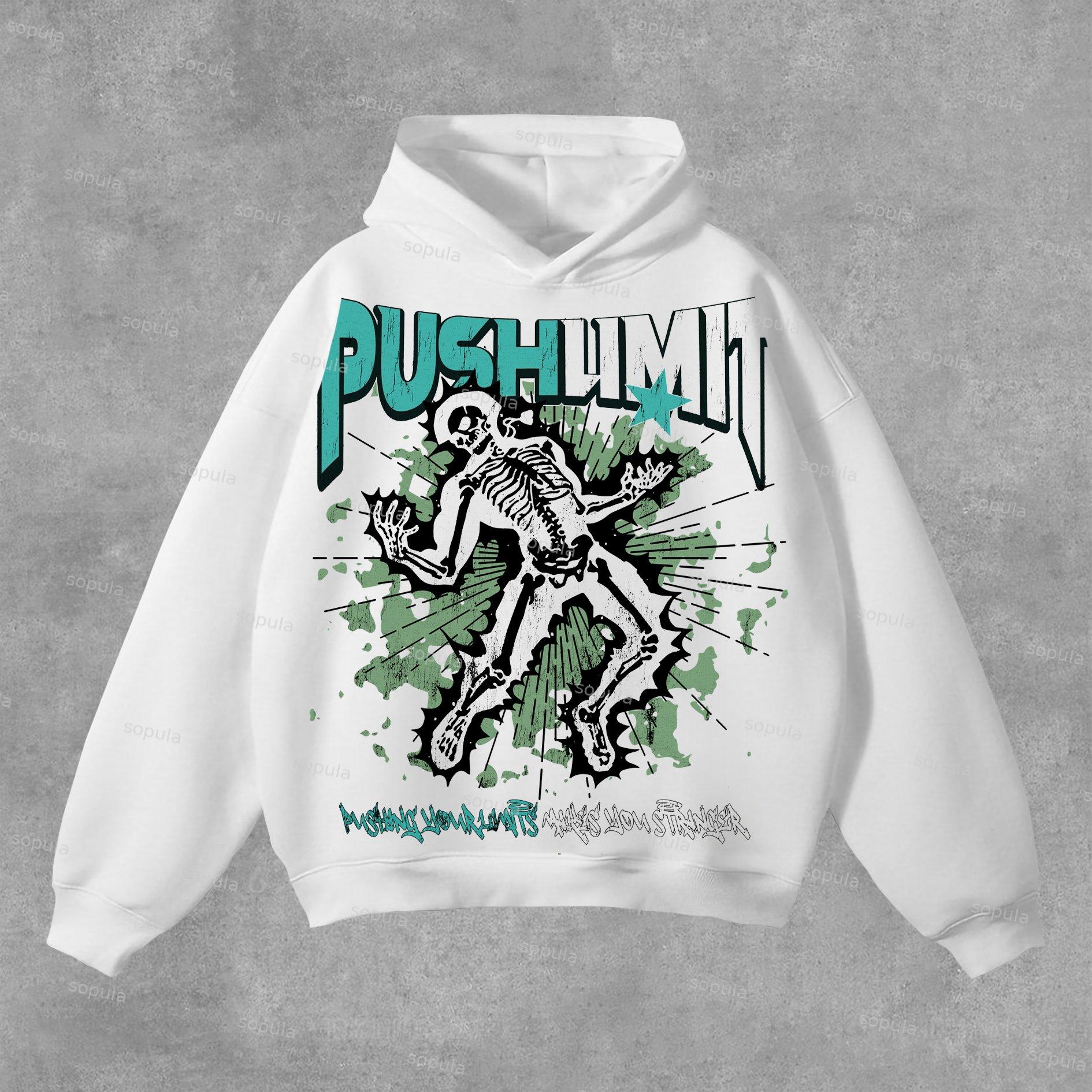 Sopula Greygods Gray Five Nine G59 Skull Graphics Pocketless Hoodie Product Image