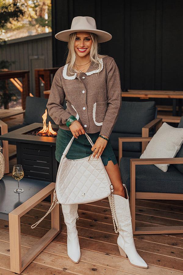 Small Town Cutie Knit Cardigan in Mocha Product Image