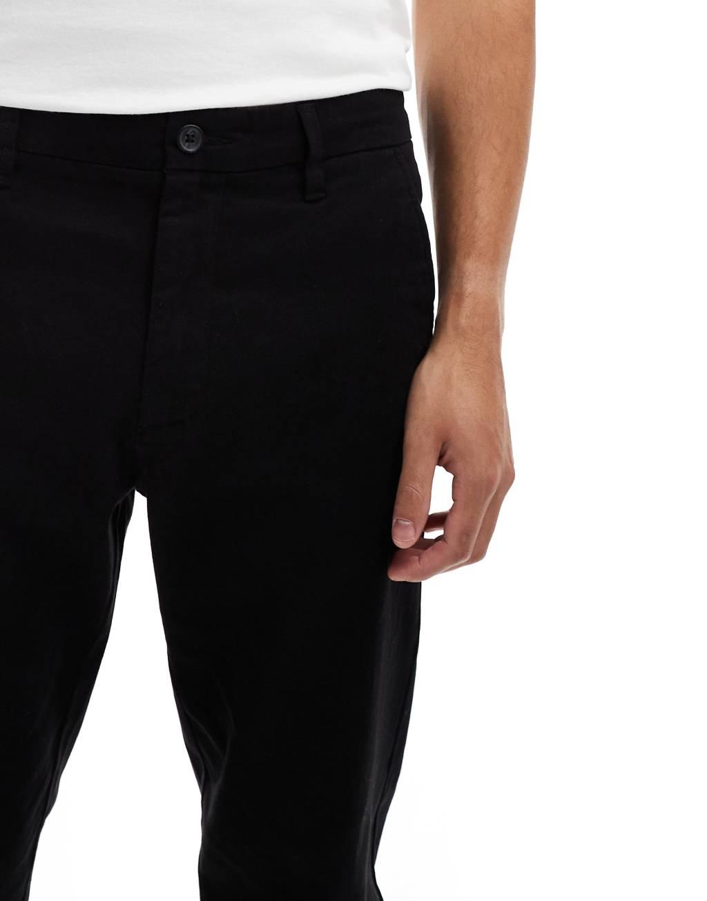 Only & Sons straight fit chinos in black Product Image