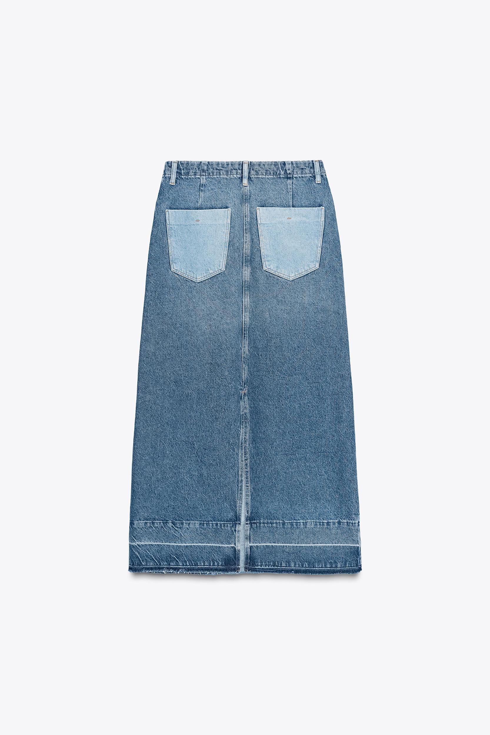 Z1975 COMBINED DENIM MIDI SKIRT Product Image