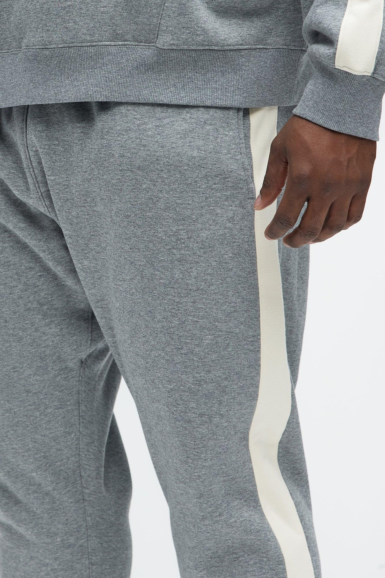 Tyson Heavyweight Striped Jogger - Heather Grey Product Image