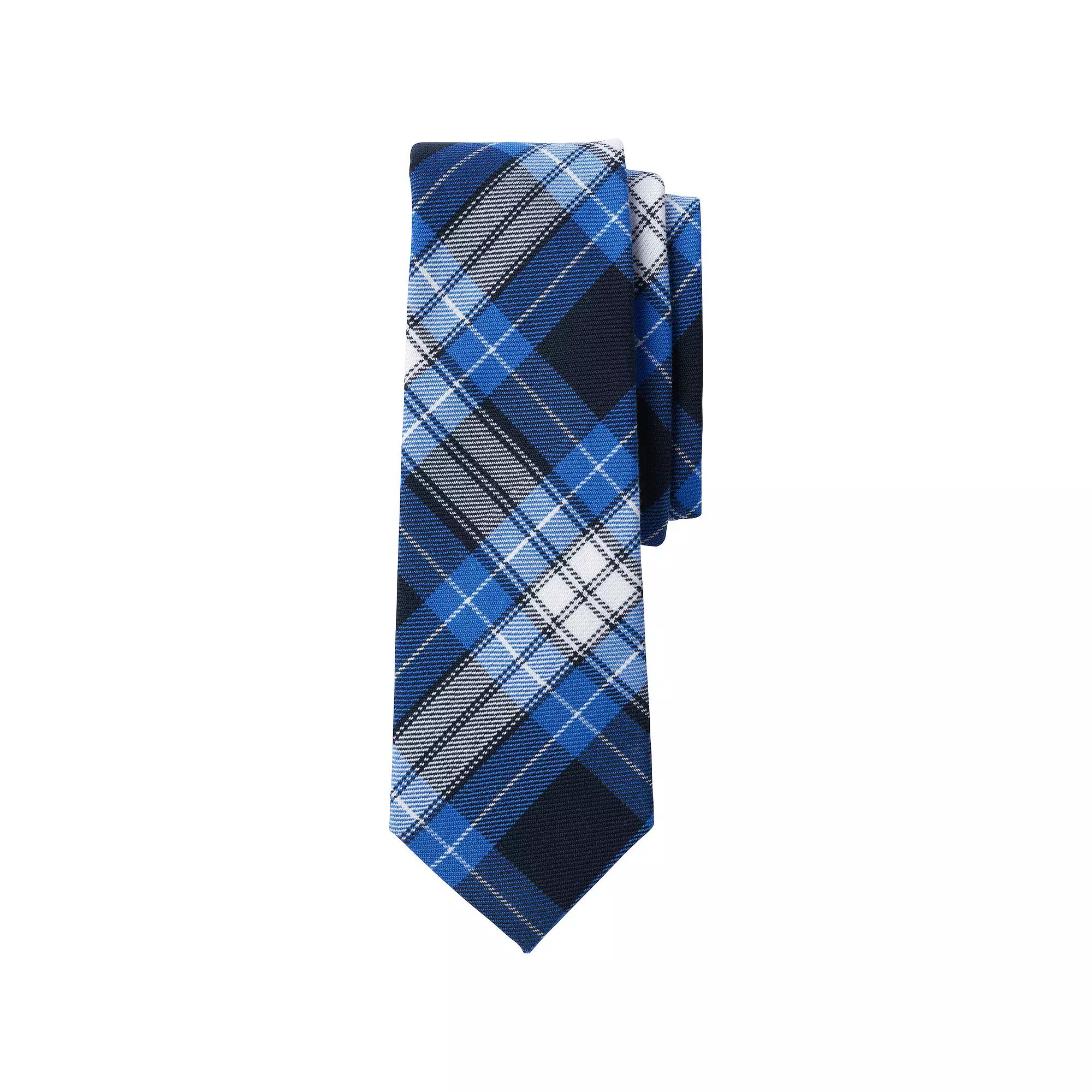Men's Lands' End Plaid To Be Tied Tie, Clear Blue Plaid Product Image