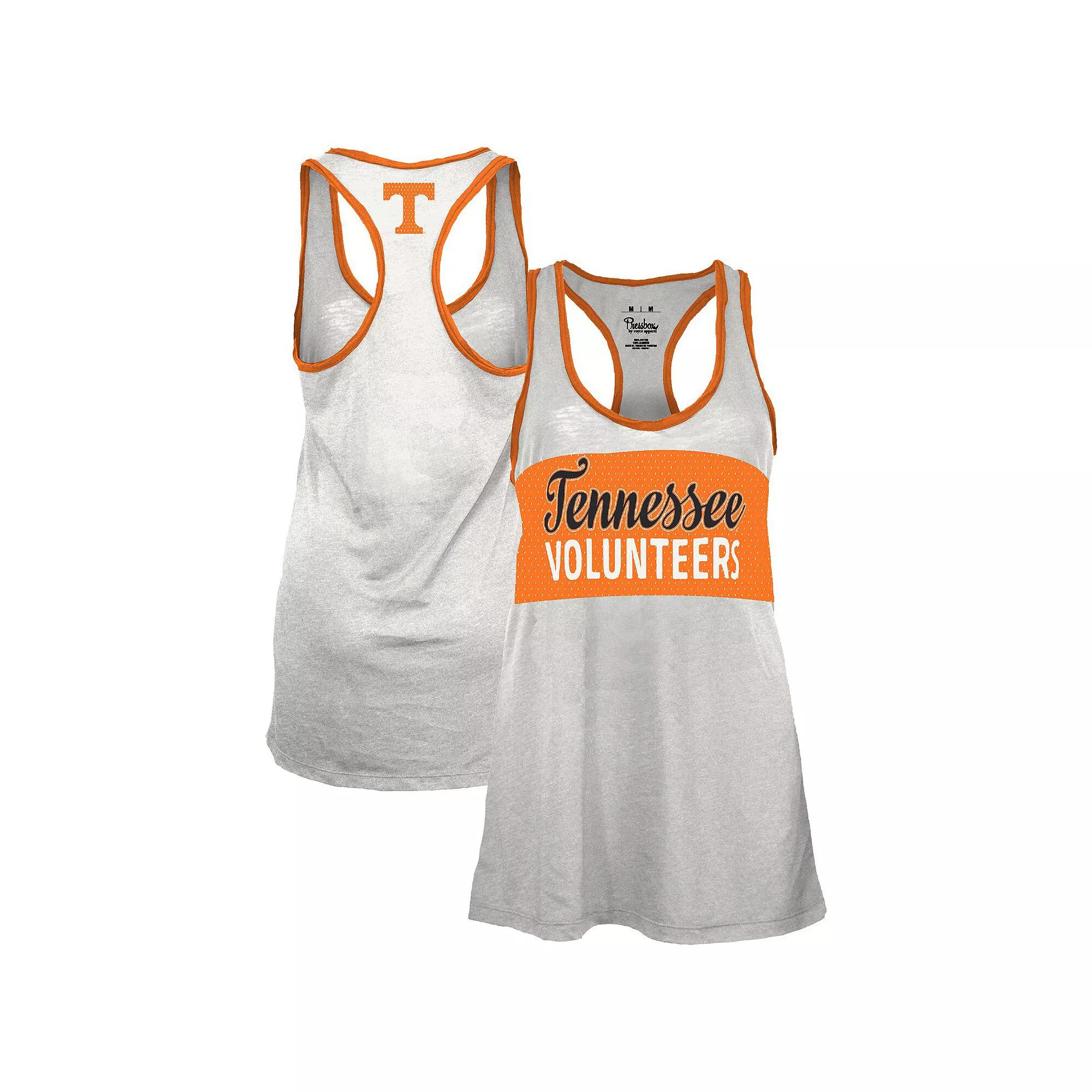 Women's Pressbox White/Tennessee Orange Tennessee Volunteers Tracy Racerback Tank Top, Size: XL Product Image