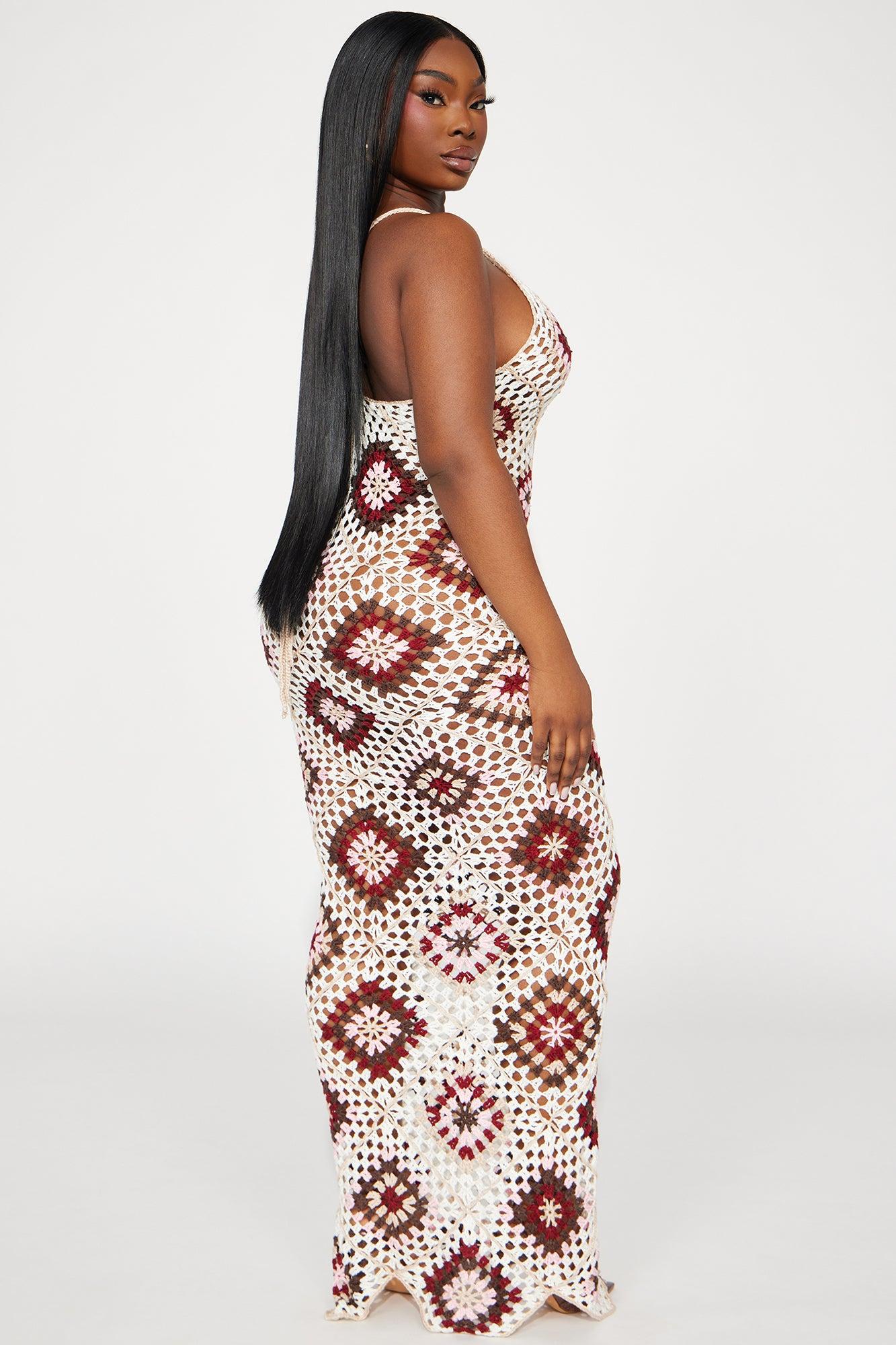Amalfi Coast Crochet Maxi Dress - Cream/combo Product Image