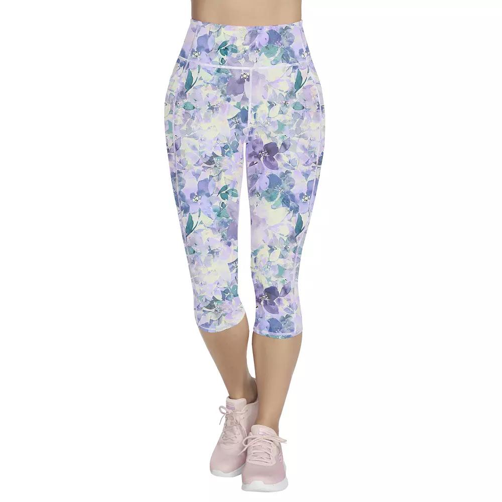 Women's Skechers GO WALK® Seascape Floral Capris, Size: Medium, Blue Seascape Floral Product Image