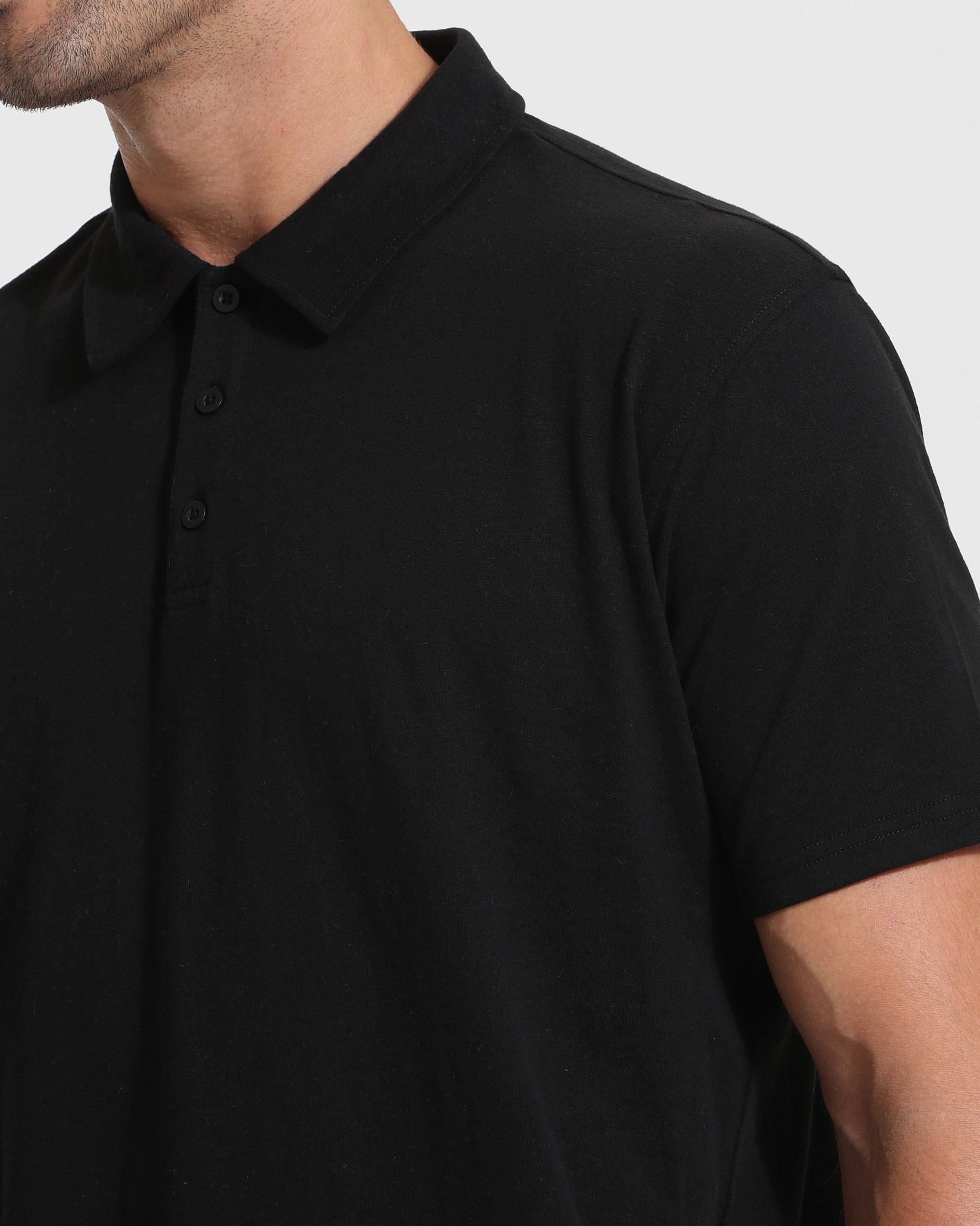 Black Short Sleeve Tall Polo Product Image