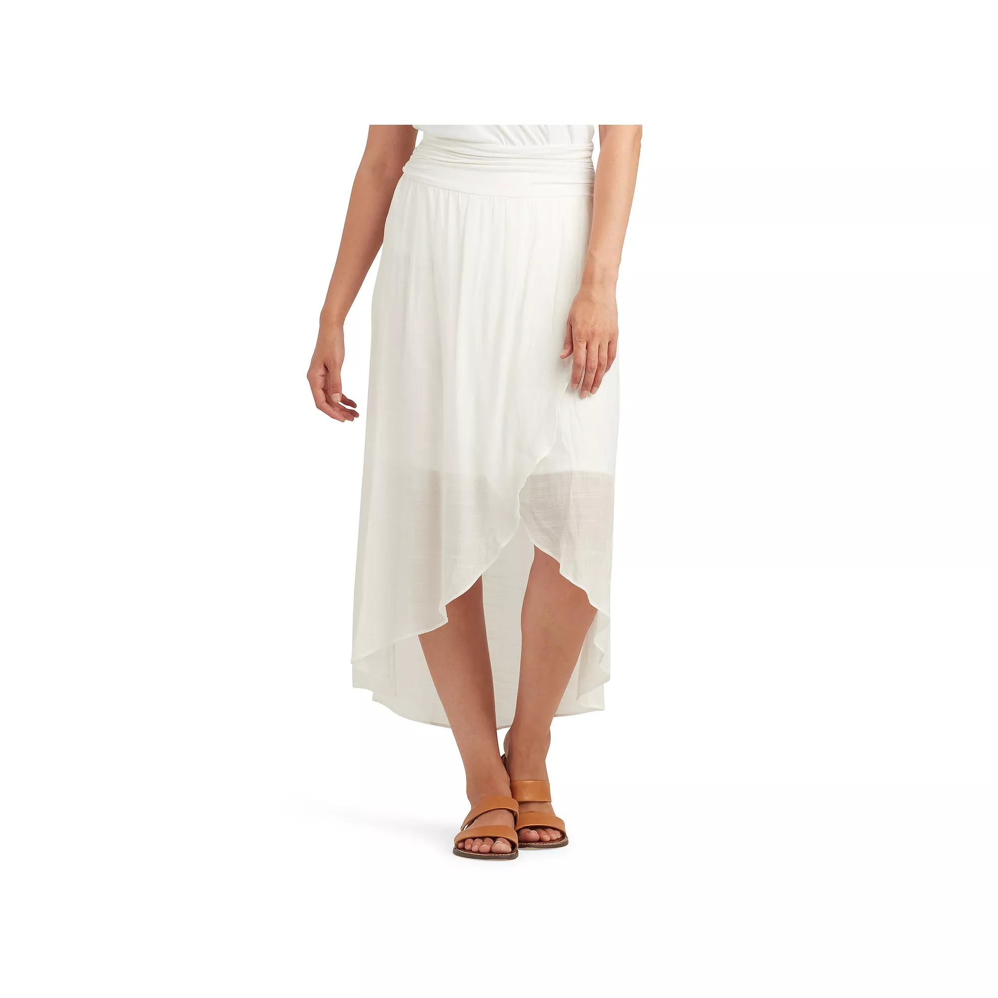 Petite AB Studio High-Low Faux Wrap Maxi Skirt, Womens Product Image
