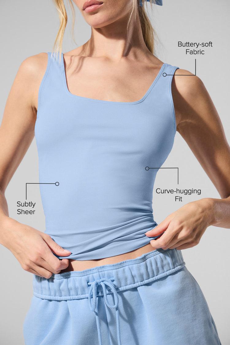 Sheer Glow Tank - Seashell Blue Product Image