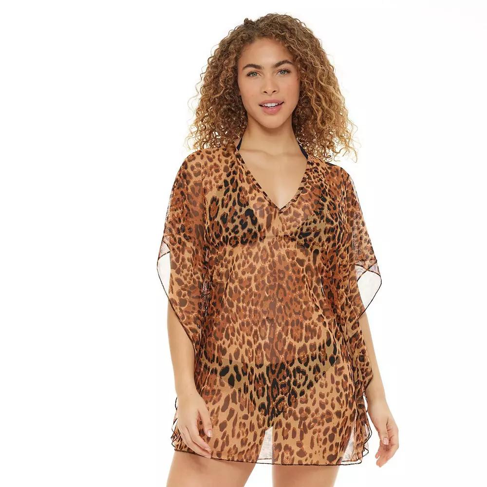 Women's Jordan Taylor Animal Print Swim Cover-Up Caftan,  Product Image