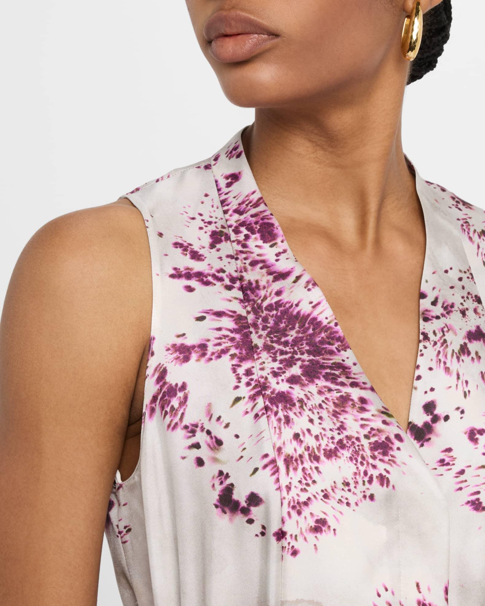 Spotted Glaze Silk Twill Midi Dress Product Image
