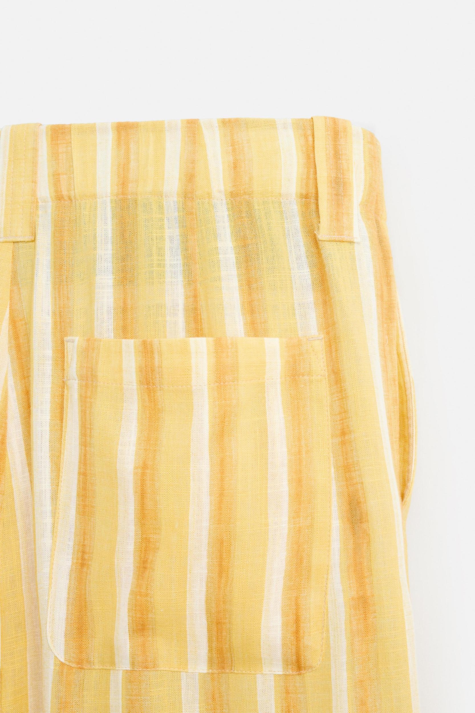 VISCOSE LINEN STRIPED PANTS Product Image
