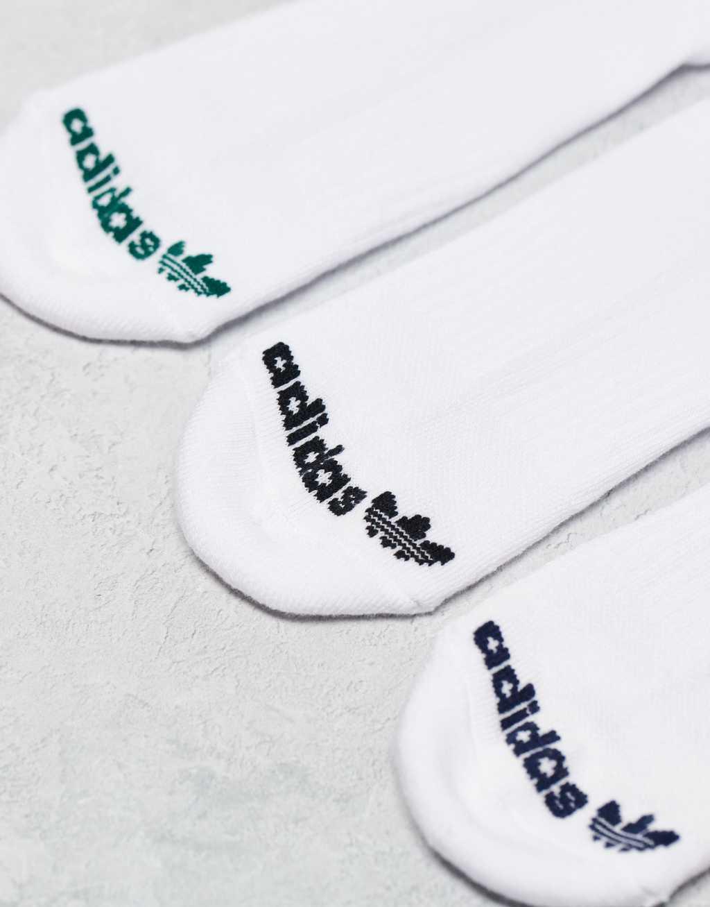 adidas Originals Roller 3.0 3-pack crew socks in white with collegiate color pop Product Image
