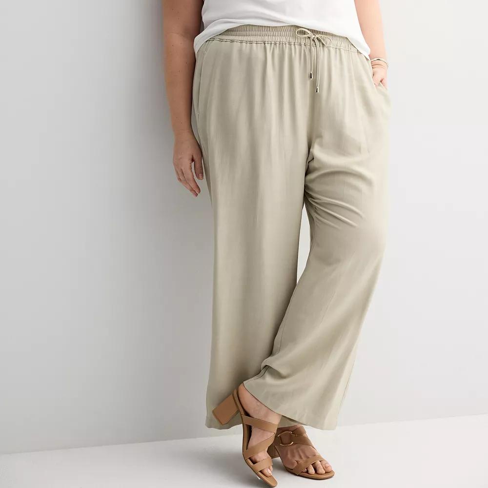 Plus Size Croft & Barrow® Relaxed Pull-On Pants, Women's, Size: 1XL, Odell Beige Product Image