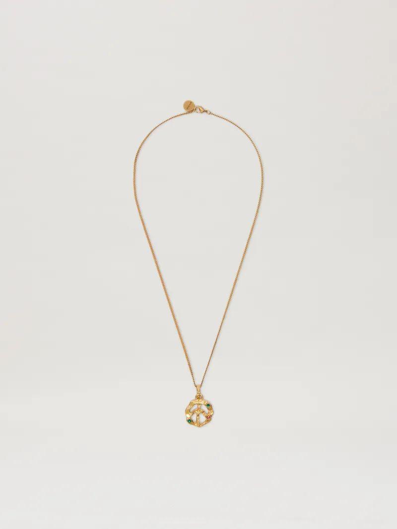 PEACE MELTED CHARM NECKLACE GOLD - MULTI Product Image