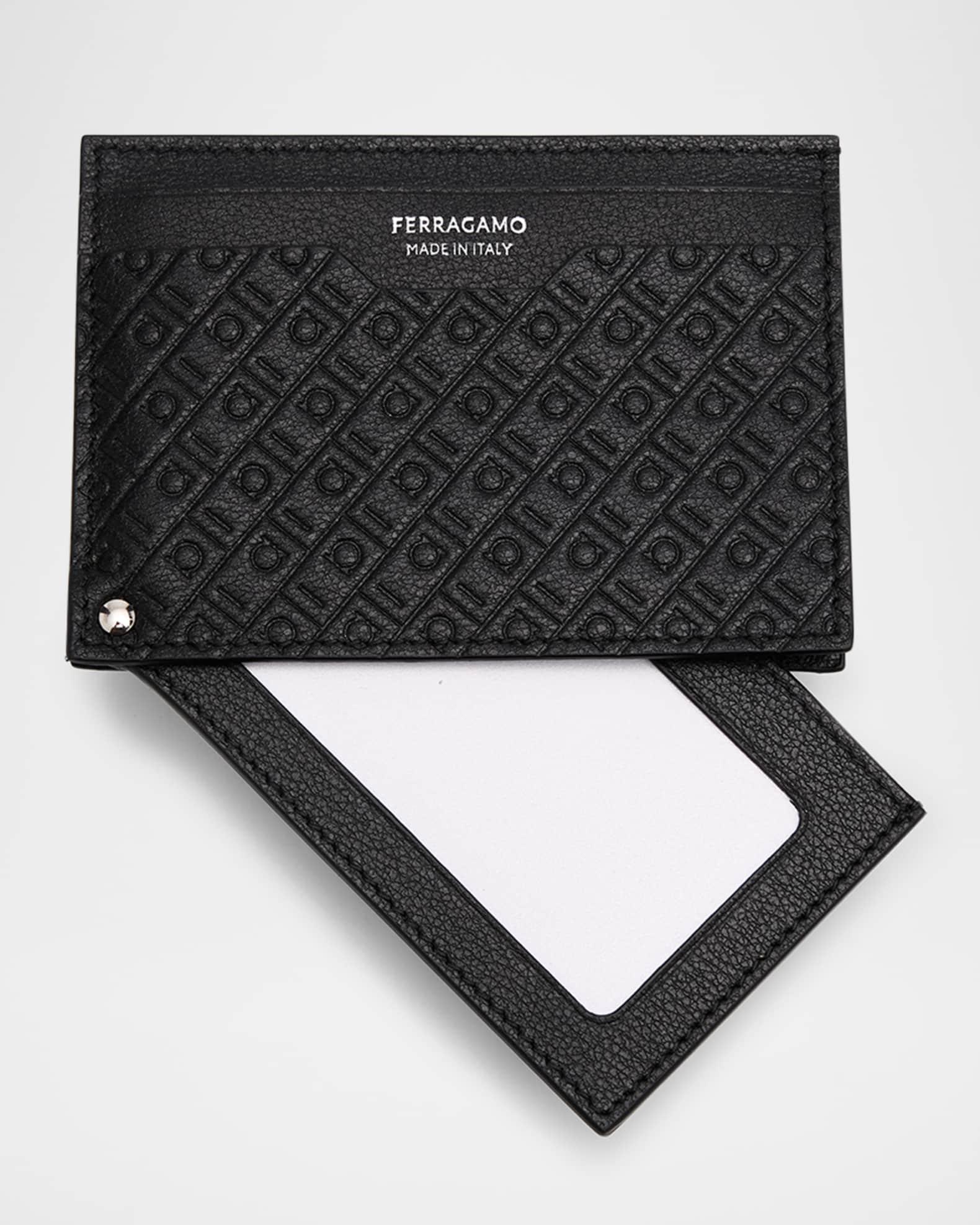 Men's Mini Embossed Leather Card Case with ID Window Product Image