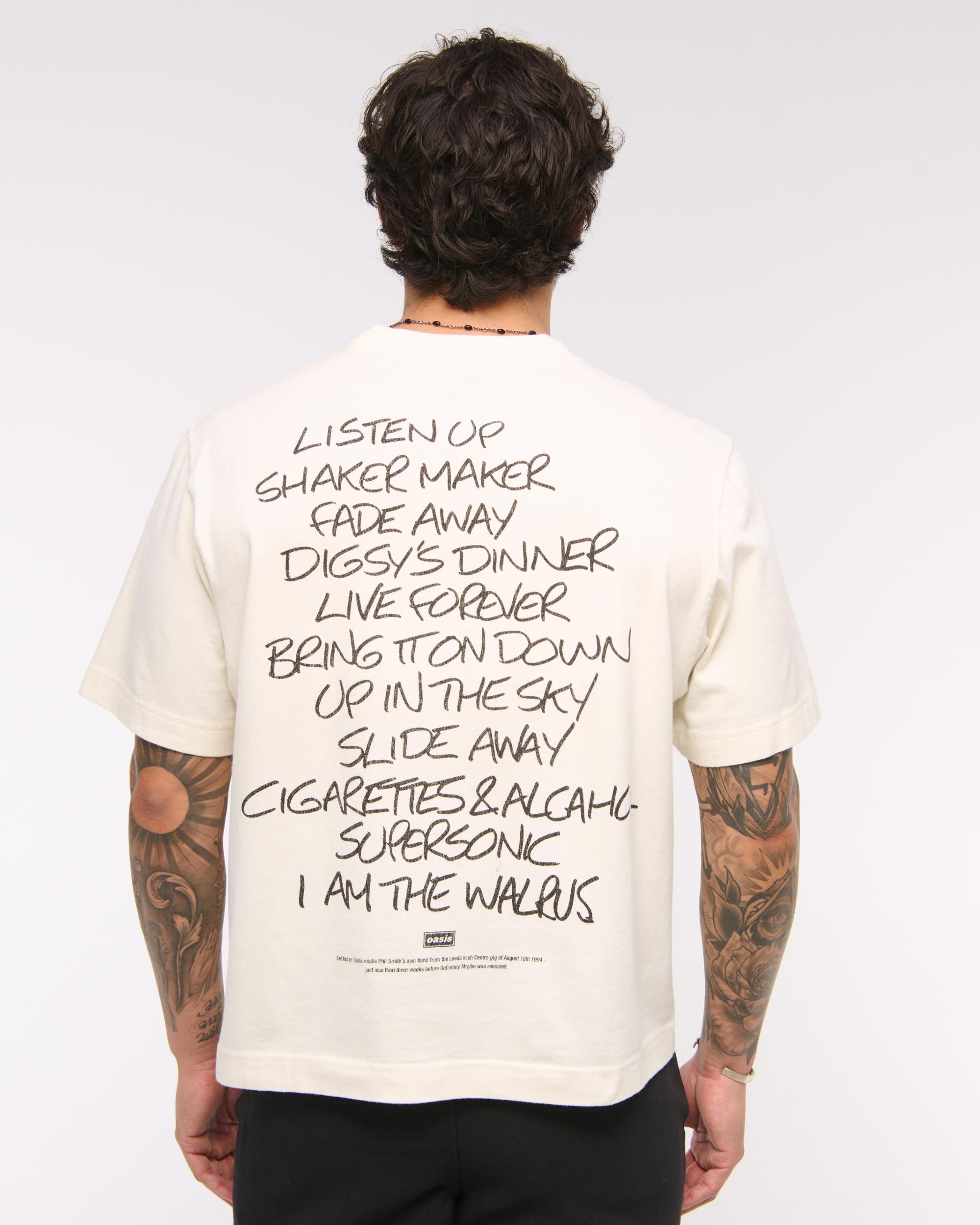 Oasis Vintage-Inspired Cropped Graphic Tee Product Image