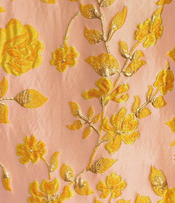 Abbey Glass Lulu Jacquard V-Neck Short Sleeve Mini Shift Dress Product Image