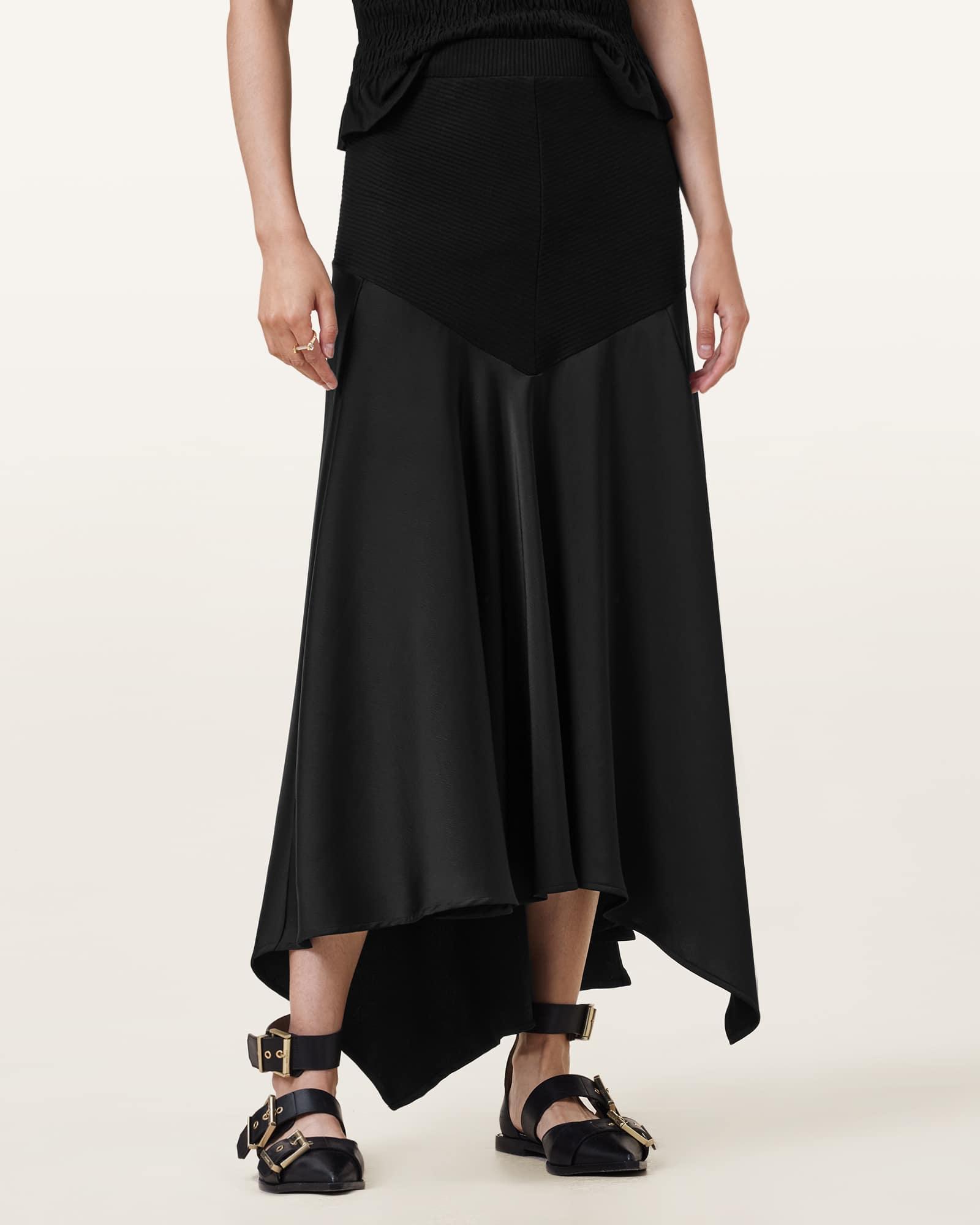Pia Satin Asymmetric Maxi Skirt Product Image