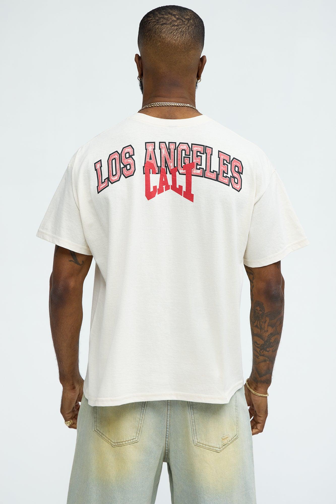 Los Angeles Cali Short Sleeve Cropped Tee - Natural Product Image