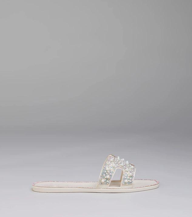 Pop Of Luxe Sparkle Faux Pearl Rhinestone Sandals Product Image
