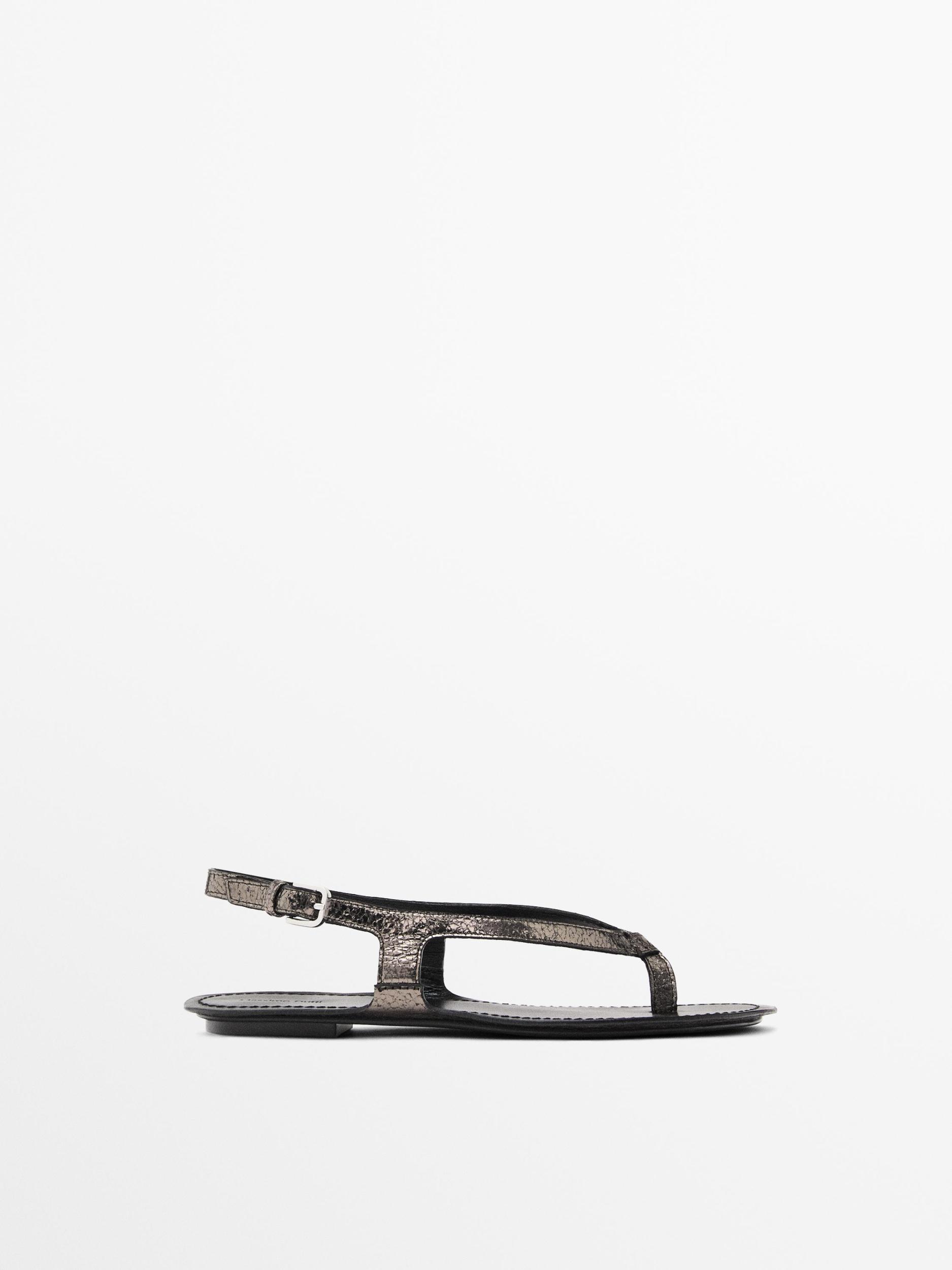 Metallic flat sandals Product Image