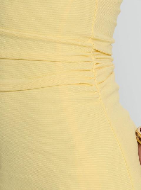 Basila Ruched Mini Dress Yellow Product Image