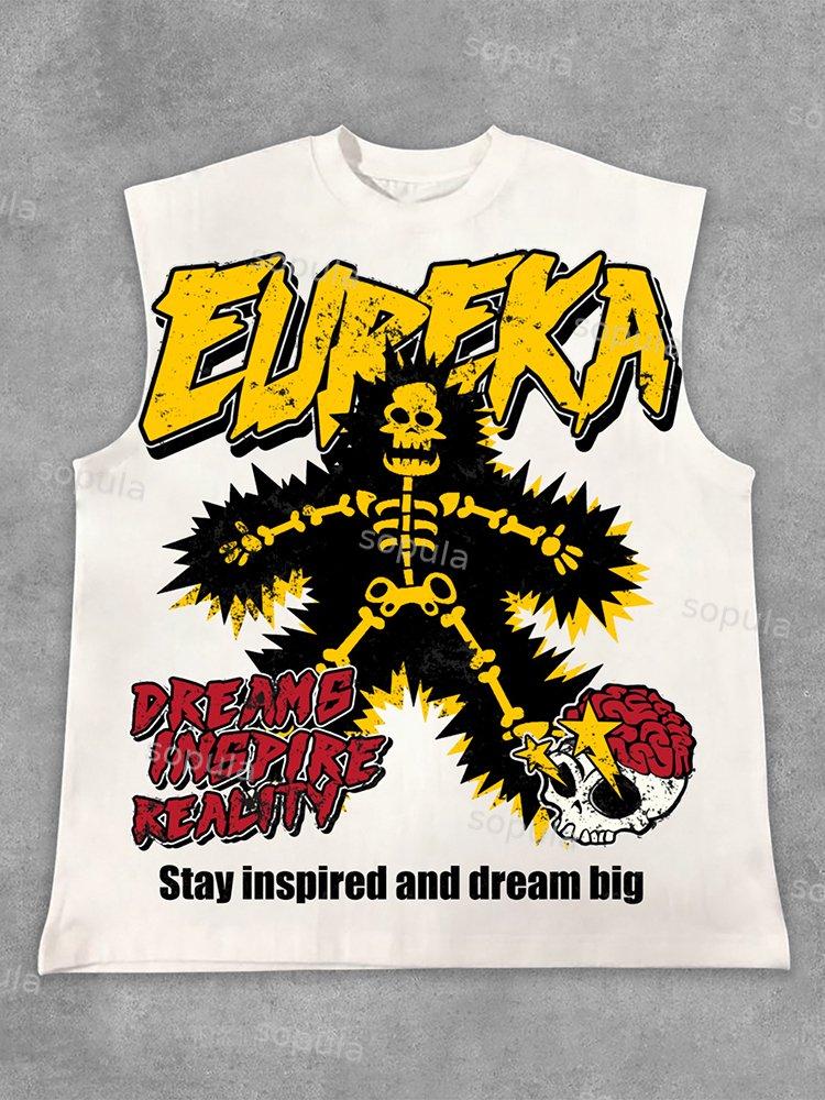 Sopula Dreams Inspire Reality Old Graphic Cotton Sleeveless Shirts Tank Top Product Image