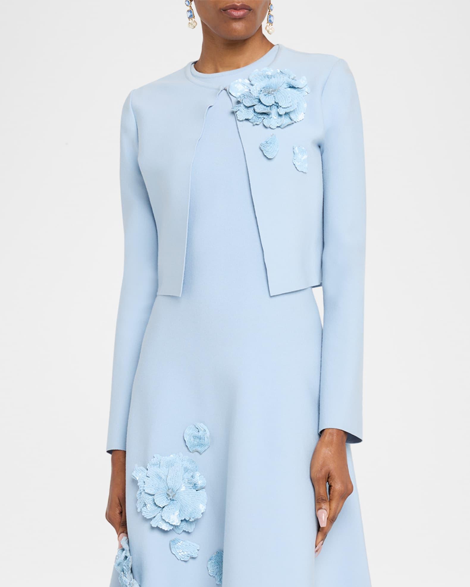 Sequin Flower Crop Fitted Jacket Product Image