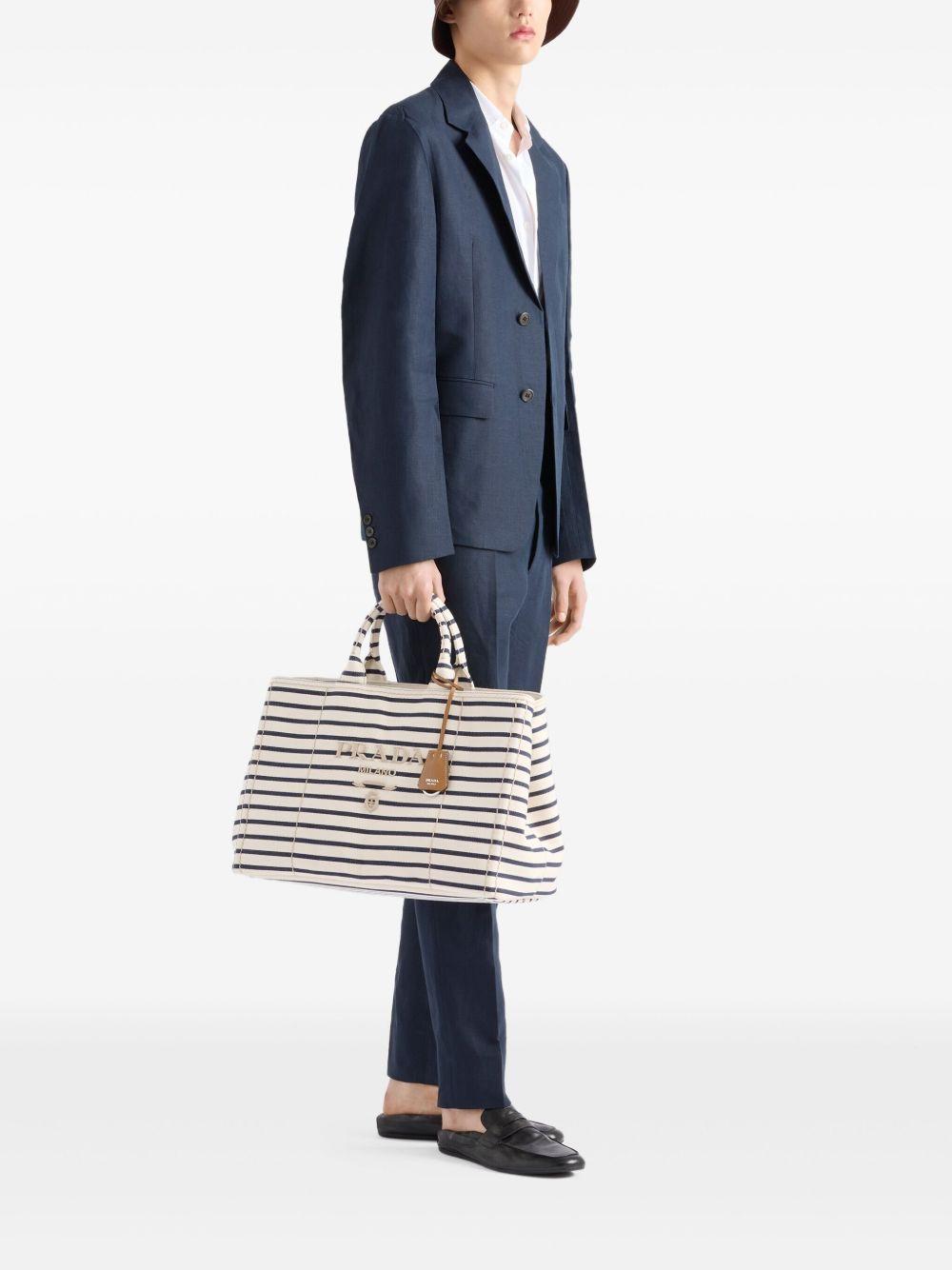 Canapa striped canvas tote bag Product Image
