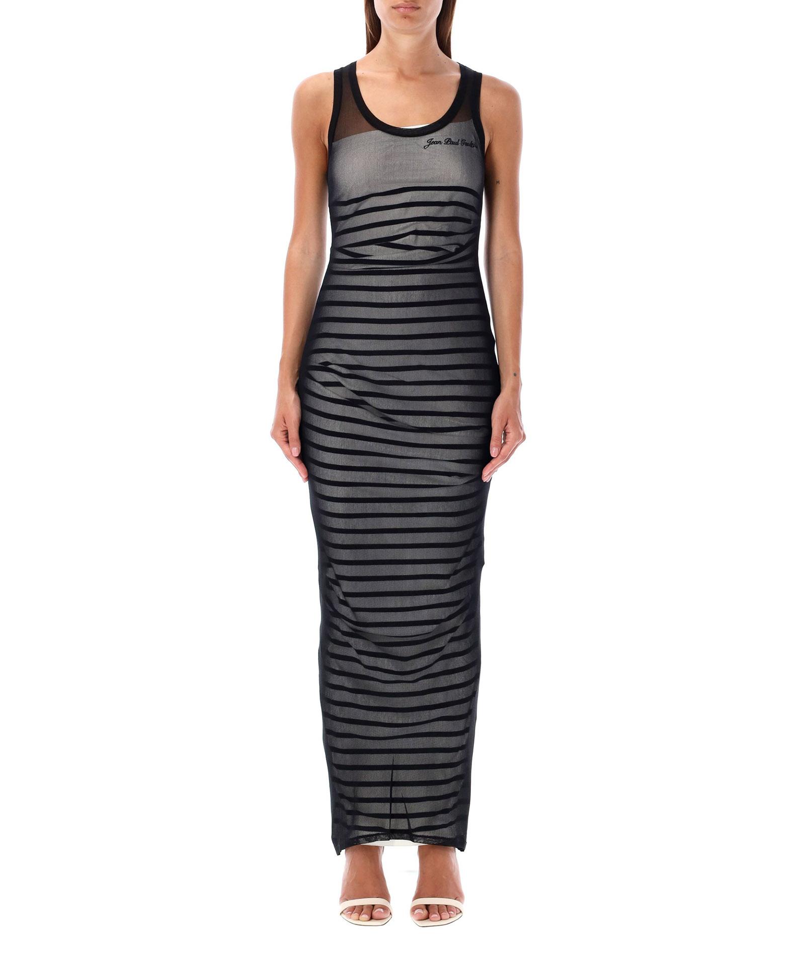 Black & Navy 'The Bi-Material Marinière' Maxi Dress Product Image